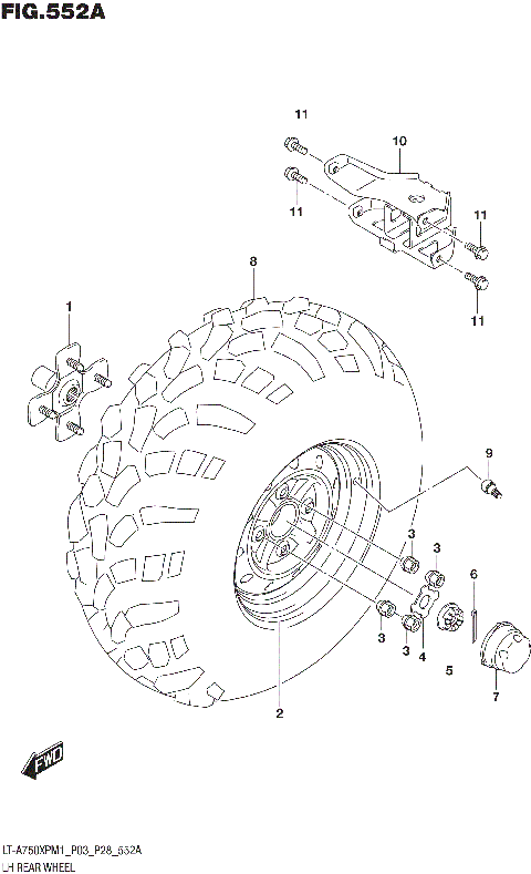 LH REAR WHEEL (LT-A750XP)