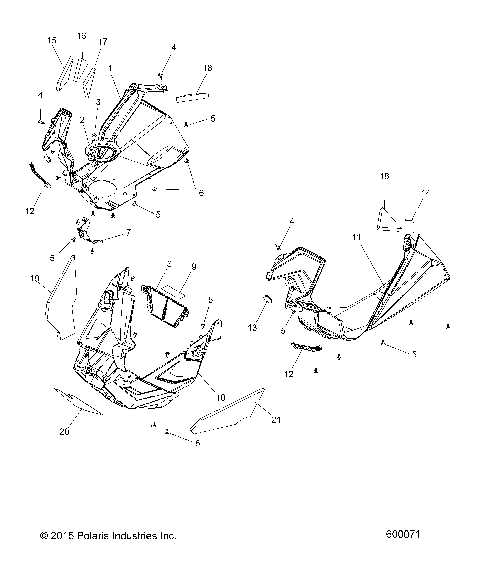 BODY, FENDERS AND NOSEPAN ASM. - S21EKL8RS ALL OPTIONS (600071)