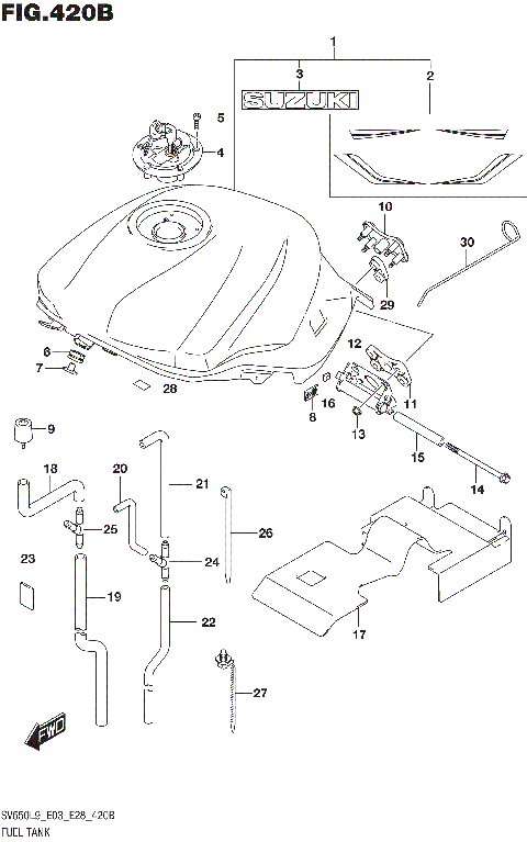 FUEL TANK (SV650L9 E03) (FOR AGT)
