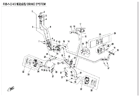 BRAKE SYSTEM  (SINGLE HOSE FRONT CALIPER)