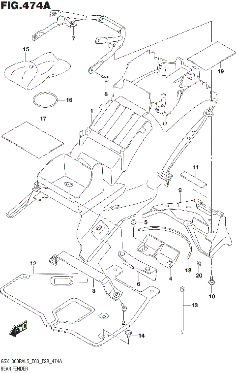 REAR FENDER (GSX1300RAL5 E03)