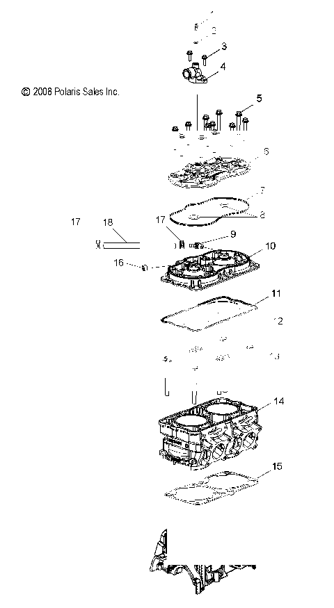 ENGINE, CYLINDER - S12CN8/CY8 ALL OPTIONS (49SNOWCYLINDER09ASLT)