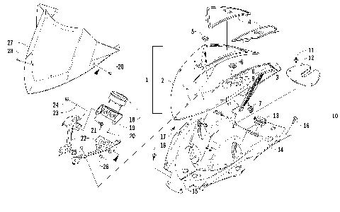 POD AND WINDSHIELD ASSEMBLY [98464]