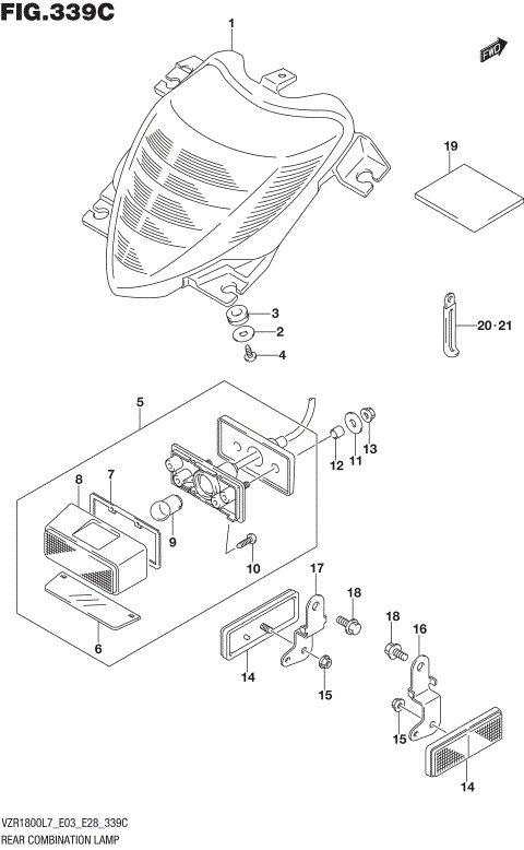 REAR COMBINATION LAMP (VZR1800BZL7 E28)