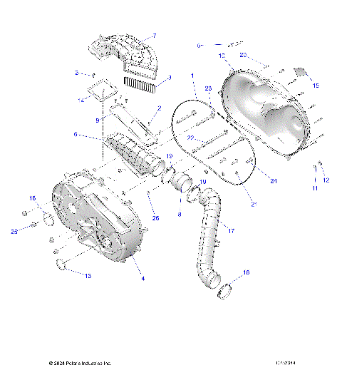 DRIVE TRAIN, CLUTCH COVER AND DUCTING - R25RRED4JA (C733344)