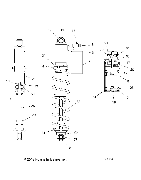 SUSPENSION, SHOCK, IFS W/RESERVOIR - S19EHM8R (600847)