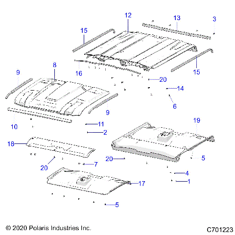 BODY, ROOF - R21RSV99AC/BC (C701223)