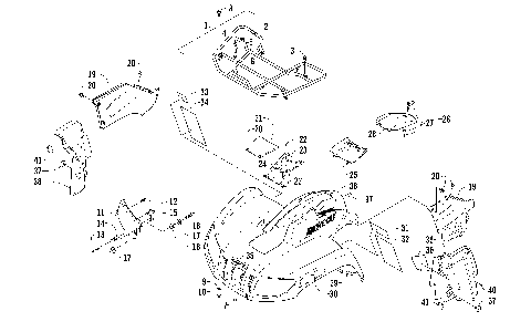 FRONT RACK, BODY PANEL, AND HEADLIGHT ASSEMBLIES [92821]