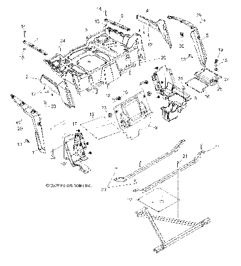 BODY, REAR RACK and FENDERS - R10VH76AB/AO/AQ/AW (49RGRRACKMTG10RZRS)