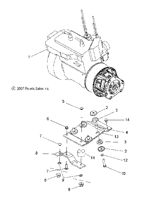 ENGINE, MOUNTING - S08NT3AS/ASA/AE (49SNOWENGINEMOUNT08340TR)