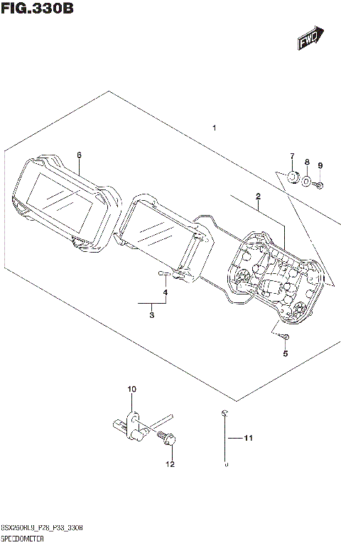 SPEEDOMETER (GSX250RL9 P33)