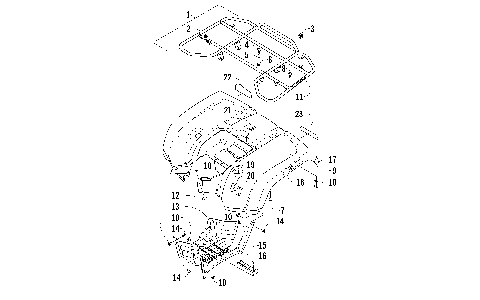 REAR RACK, BODY PANEL, AND FOOTWELL ASSEMBLIES [92610]