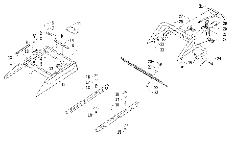 REAR BUMPER, RACK RAIL, SNOWFLAP, AND TAILLIGHT ASSEMBLY [99307]