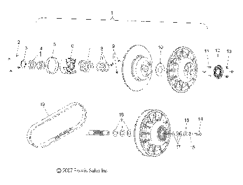 DRIVE TRAIN, SECONDARY CLUTCH and DRIVE BELT - S09PU7ES/EE (49SNOWDRIVENCLUTCH09WIDE)