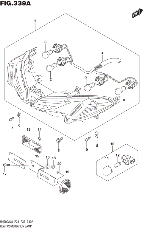REAR COMBINATION LAMP (UH200AL8 P28)