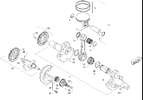 CRANKSHAFT,  PISTON AND COUNTER BALANCER ASSEMBLIES [109175]