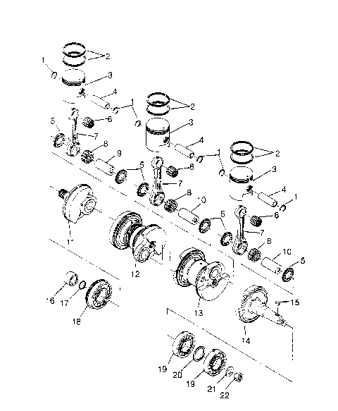 CRANKSHAFT & PISTON  SLT 750 B954170 (4930563056C002)