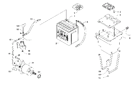 BATTERY AND STARTER MOTOR ASSEMBLY [100435]
