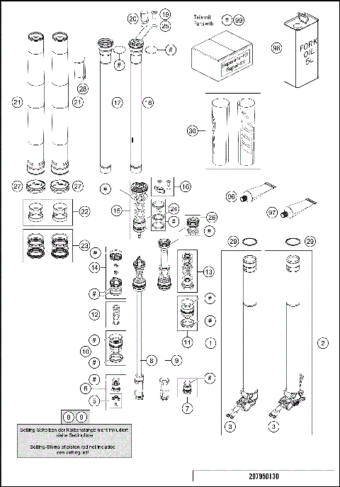 FRONT FORK DISASSEMBLED