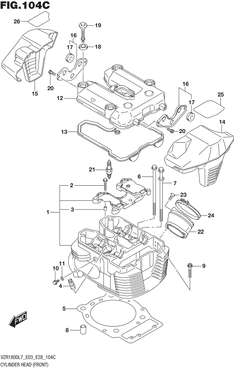 CYLINDER HEAD (FRONT) (VZR1800BZL7 E28)