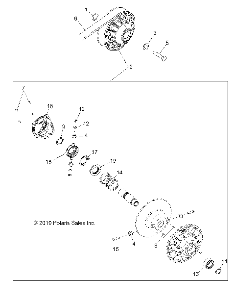 DRIVE TRAIN, SECONDARY CLUTCH - Z14JT9EFX (49RGRCLUTCHDVN11RZR875)