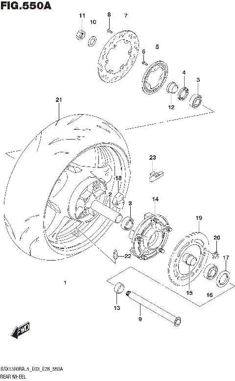 REAR WHEEL (GSX1300RAL5 E03)