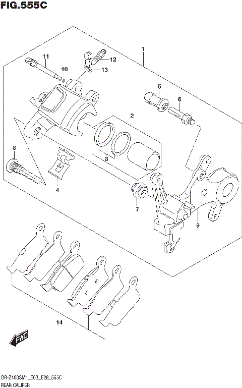 REAR CALIPER (DR-Z400SM)