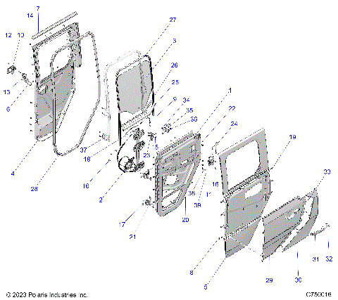 BODY, DOOR ASSEMBLY, REAR - G24GZW99A/99B (C750016)