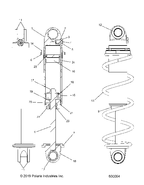 SUSPENSION, SHOCK, FRONT TRACK (BLACK COIL OVER) - S21EFK6PS/6PE (600054)
