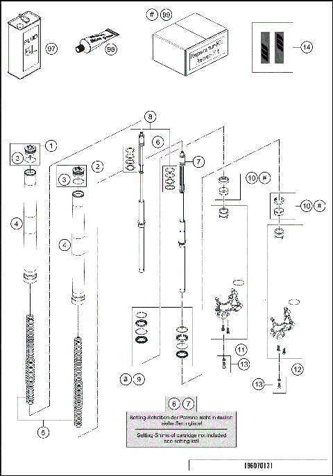 FRONT FORK DISASSEMBLED