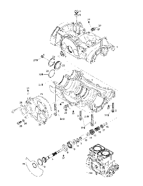 01- Crankcase, Rotary Valve