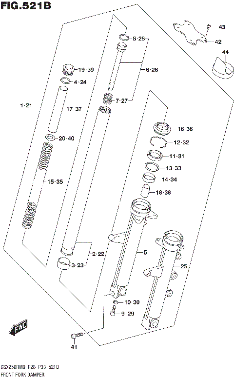 FRONT FORK DAMPER (GSX250RM0 P33)
