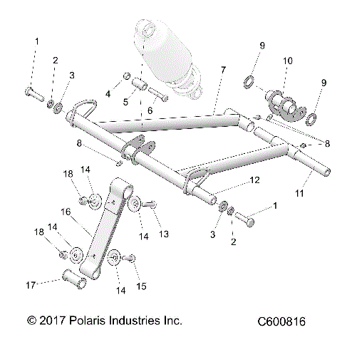 SUSPENSION, TORQUE ARM, FRONT - S19CED5B ALL OPTIONS (C600816)