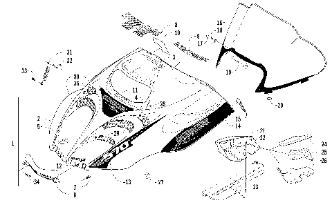 HOOD AND WINDSHIELD ASSEMBLY [86305]