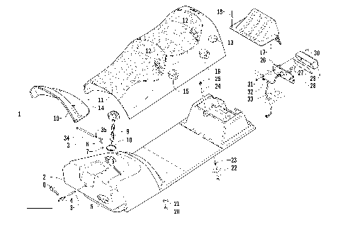 GAS TANK, SEAT, AND TAILLIGHT ASSEMBLY [86274]