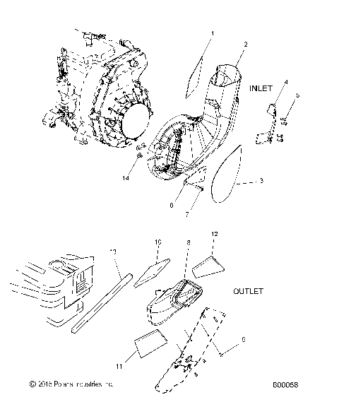 ENGINE, AIR INLET and OUTLET DUCTS - S21CEF5BSL (600058)