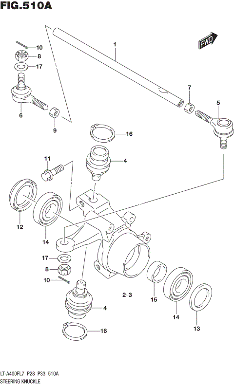 STEERING KNUCKLE (LT-A400FL7 P28)