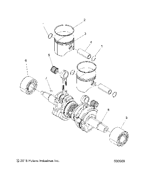 ENGINE, PISTON and CRANKSHAFT - S19EEC8PS/PEB ALL OPTIONS (600909)