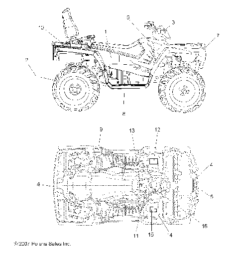 BODY, DECALS - A08DN50AF/AS/AW/AZ (49ATVDECAL08SPTRG500)