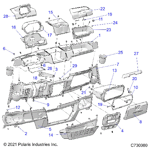 BODY, DASH - R21RRS99C9/CK/CP/F9/FP/PCW/E9/EK/EP (C730080)
