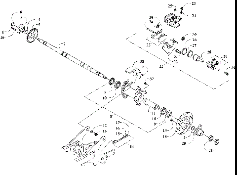 REAR AXLE AND BRAKE ASSEMBLY [300477]
