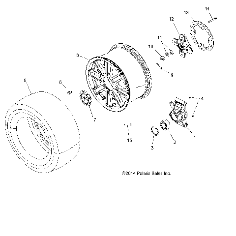 WHEELS, REAR and HUB - A15SYE85FS (49ATVWHEELRR15850TRG)