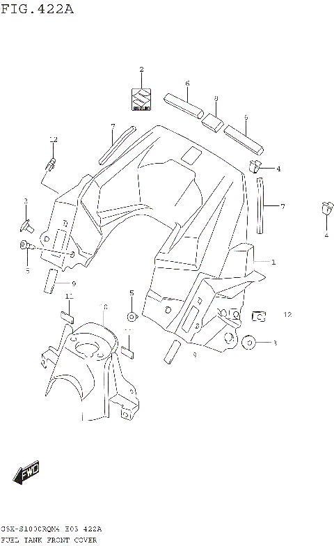 FUEL TANK FRONT COVER (GSX-S1000RQM4 E03)