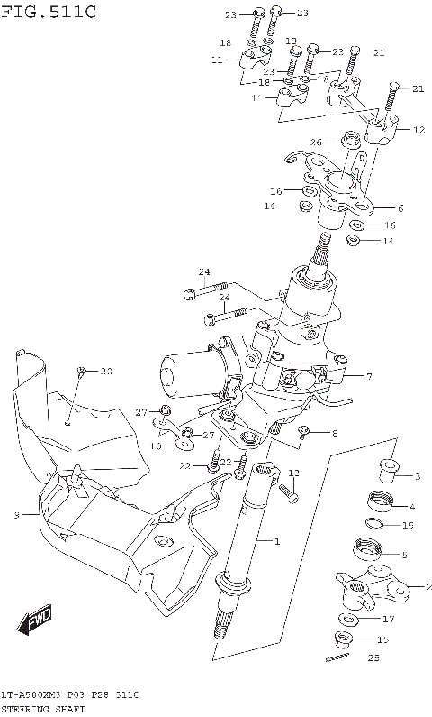 STEERING SHAFT (LT-A500XPM3 P33)
