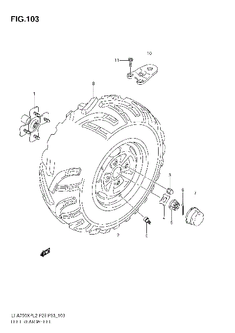 LEFT REAR WHEEL (LT-A750XPL2 E28)