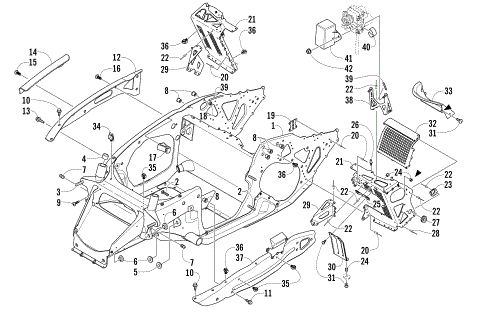 FRONT FRAME AND FOOTREST ASSEMBLY