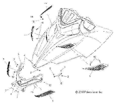 BODY, HOOD SCREENS and HINGE ASM. - S12PT6HSL/HEL (49SNOWHOODMTG11600TRG)