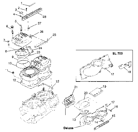 CYLINDER & MANIFOLD SL 700 B974071, Intl. SL 700 I974071, SL 700 Deluxe B97 (4940874087C005)