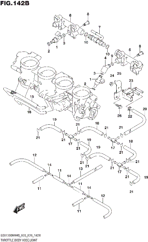 THROTTLE BODY HOSE/JOINT (E33)