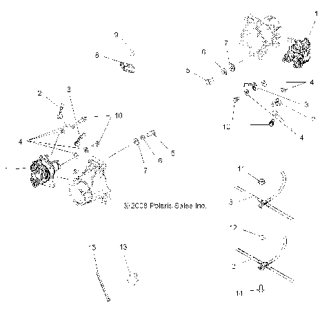 BRAKES, REAR BRAKE LINES - A09MN50ET (49ATVBRAKELINERR09SP500TR)